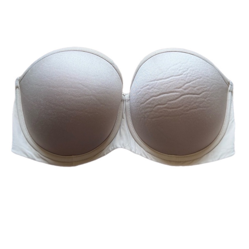 ThirdLove 24/7 Classic Strapless Bra Women 32E Beige Good Underwire Microfiber